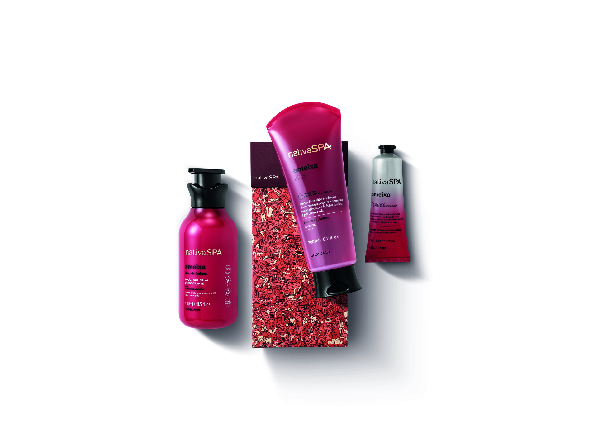 boticario kit presente natal nativa spa ameixa 3 itens 3 1