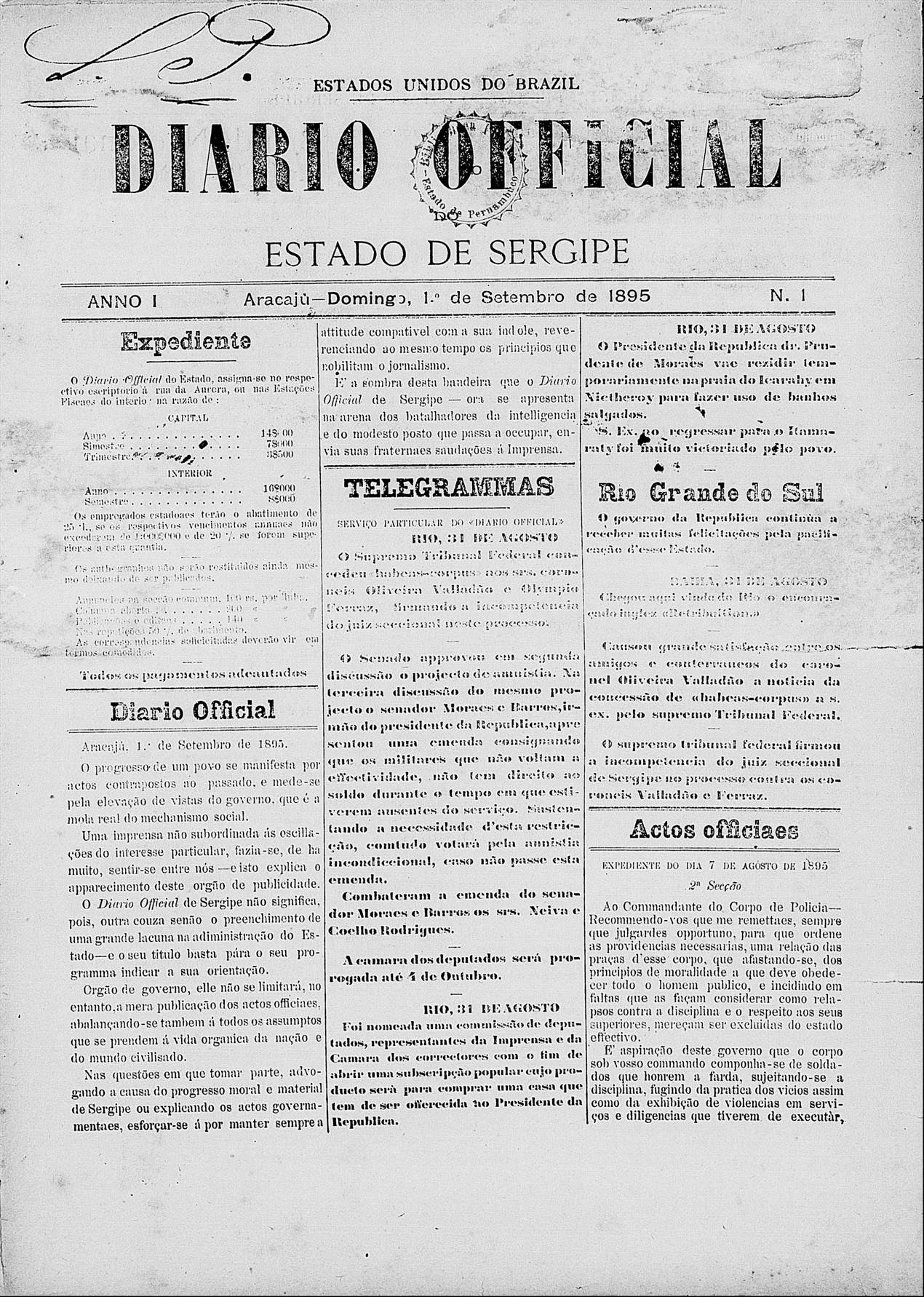 diario oficial primeira publicacao oficial